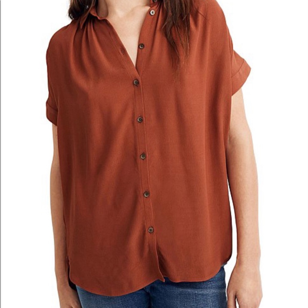 Madewell Central Drapey Shirt in Weathered Brick